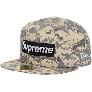 Supreme x MLB Teams Box Logo New Era Hat Pittsburgh Pirates Digi Camo 7 5/8